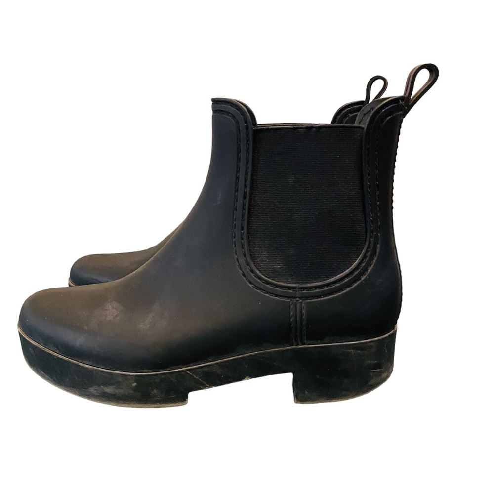JEFFREY CAMPBELL Black Platform Rain Boots